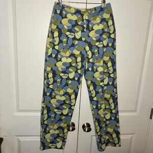 Vintage Talbots Pants Womens 10 Funky Polka Dot Artsy Stretch Y2K Geometric Mult